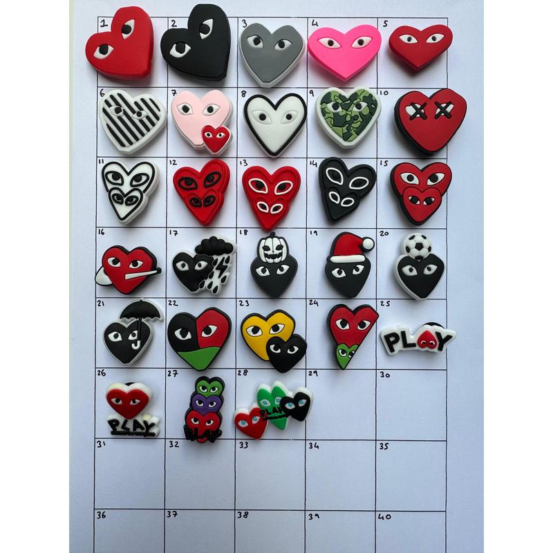 Heart With Eyes CDG Shoe Charms 3