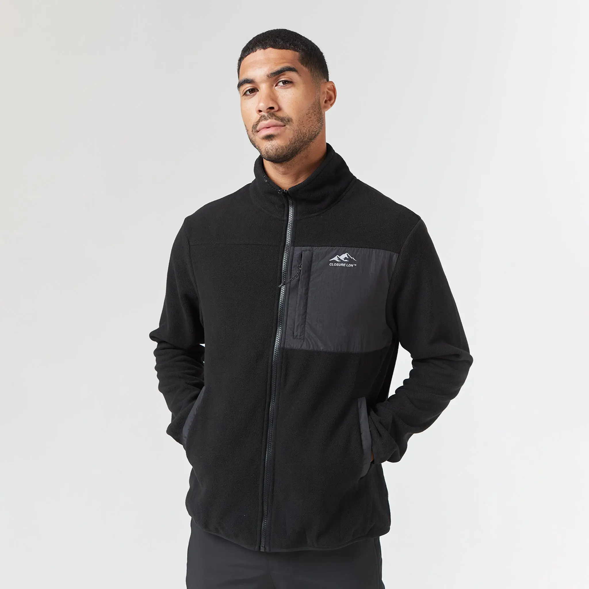 Polar Fleece Zip Through Jacket | Black