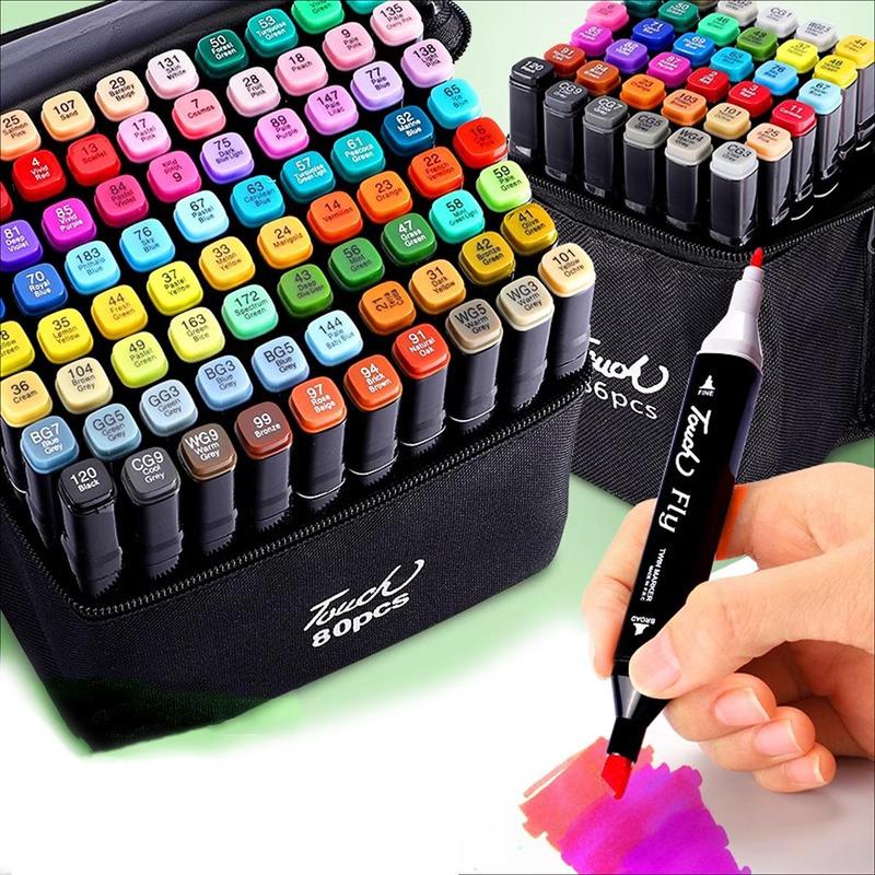 120\80\48\24 Pcs Color marker,Colorful Marker Pen Set with bag, 1 Set Students Art Markers Pen, Sketch Markers for Painting, Drawing, Markers for Crafts Coloring, Art Supplies for Student &Adult. Color Markers Colouring Markers Acrylic Markers 8