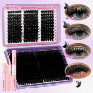 Diy False Eyelashes, Individual False Eyelashes Kit, 1 Set Natural Look Eyelash Extensions, Self Grafting Curl Eyelashes, False Eyelashes for Women Eye Makeup Enhancement, Cosmetic, Lash Clusters Kit, Wispy Eyelash Clusters