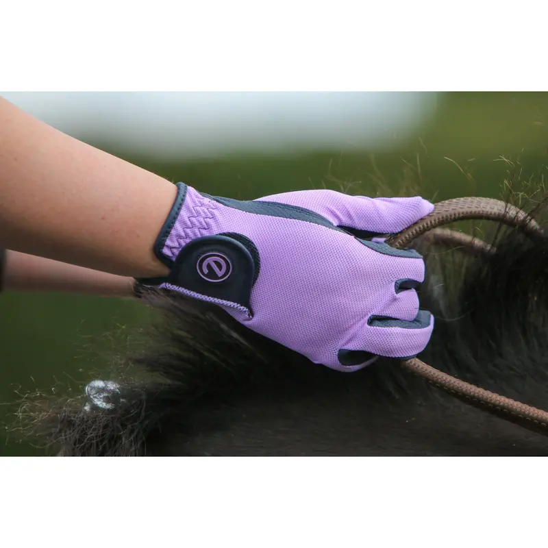 eQUEST GripPro X-LITE Lightweight Equestrian Gloves - Lilac - Plain Cuff 1