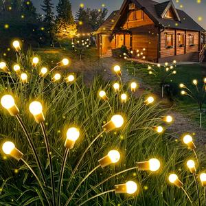 Solar Powered LED Wind-driven Firefly Ground Inserted Lamp, 1 Count IP65 Waterproof LED Outdoor Light, Solar Pathway Lamp for Garden Patio Yard Lawn, Lighting, LED Lights, Solar Garden Glow Light, Outdoor Lighting Modern