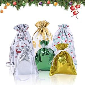 6PCS Christmas Drawstring Gift Bags Wrapping Bags Upgraded Christmas Goodie Bags for Birthday Christmas Party (multicolor-3)