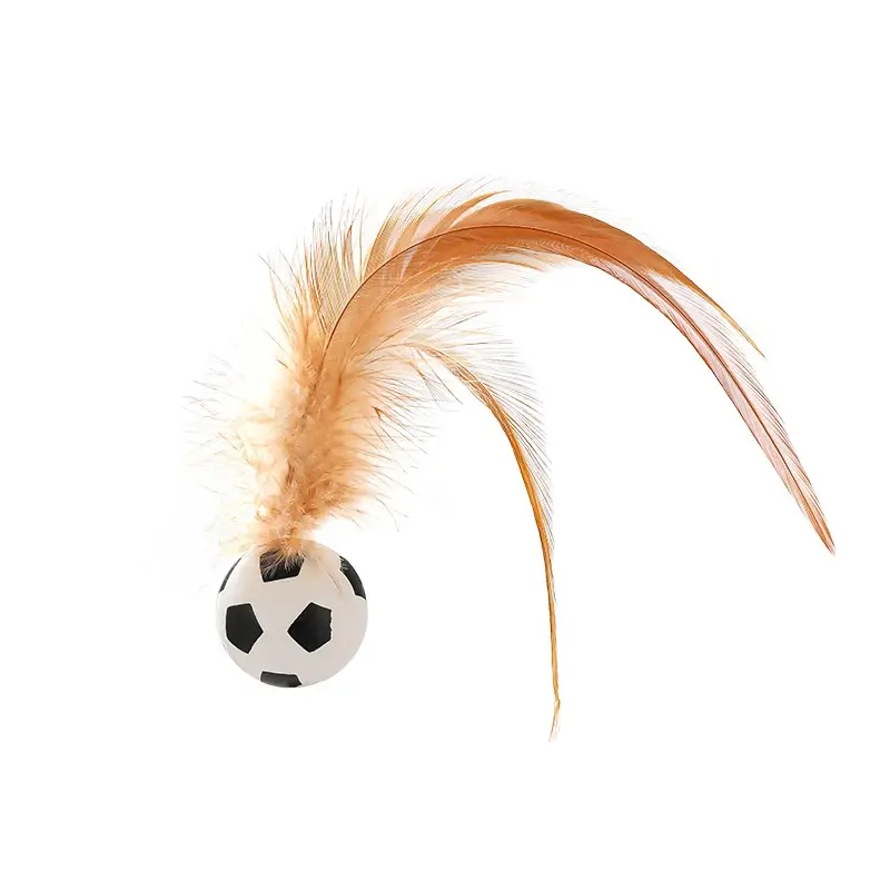 Cat Interactive Ball Toys Interactive Bouncy Ball with Feathers Cat Toys  for Indoor Cats and Kittens 4