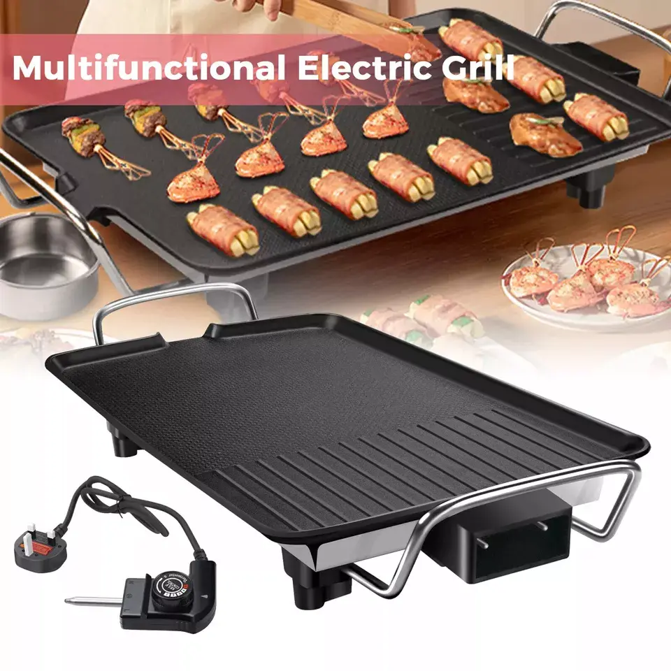 Electric Teppanyaki Table Top Griddle BBQ Hot Plate Large Size L - 39 x 23.5cm