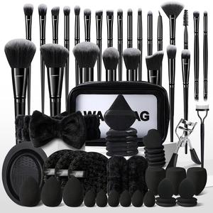Makeup Tool Set, 65pcs/set Makeup Brush & Makeup Sponge & Powder Puff & Brush Cleaning Tool & Hairband & Wristband & Bag, Professional Makeup Tools for Women