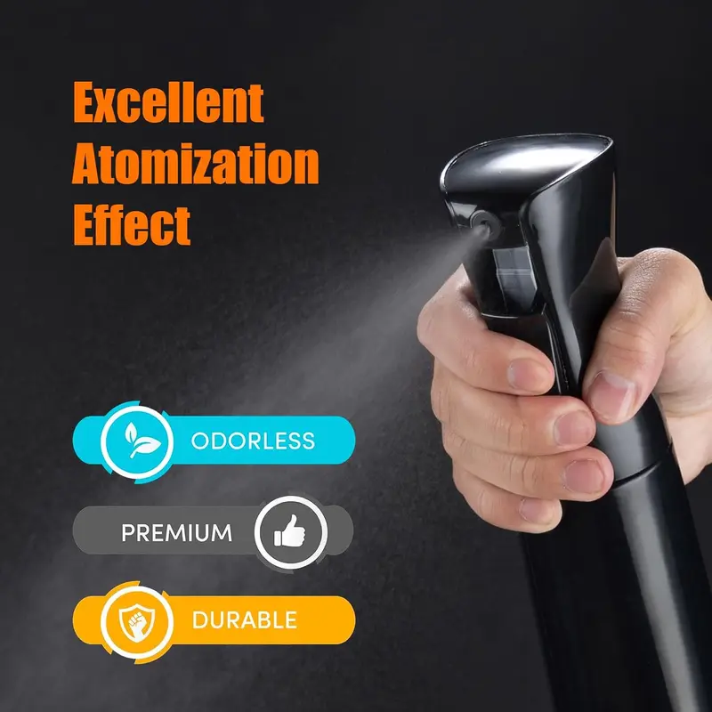 200ml Small Water Spray Bottles, 1 Pcs Continuous Mist Empty Hair Spray Bottles for Cleaning, Curly Hair, Plants, Black 4