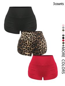 Women's Plain/Leopard Print Shorts, Casual Comfy Breathable Shorts for Daily Wear, Ladies Bottoms for All Seasons