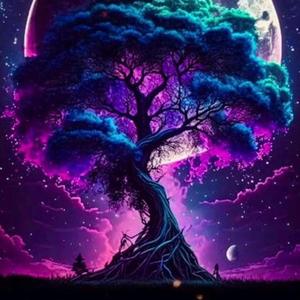 Starry Sky Tree Pattern DIY Diamond Arts Colorful Painting Kit without Frame, DIY 5D Diamond Arts Colorful Painting Kit, Wall Art Decor for Home