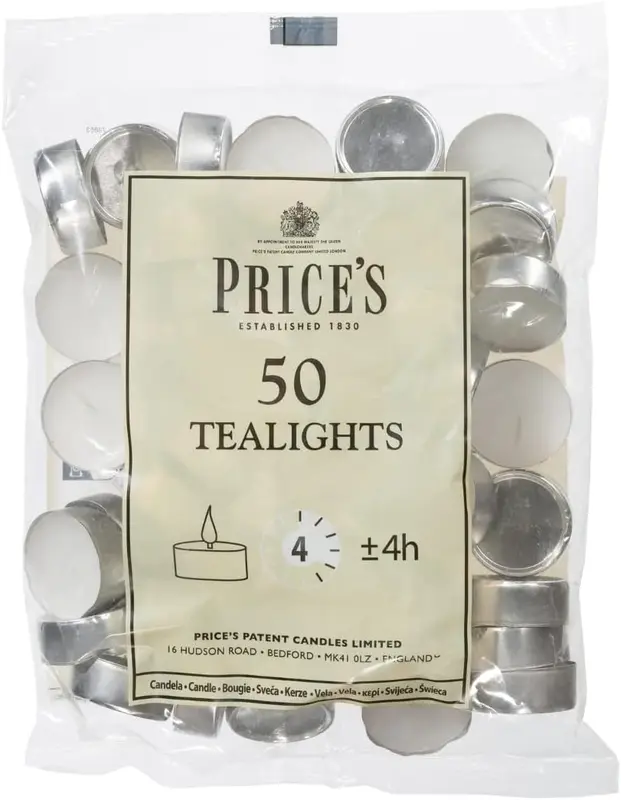 Pack of 50 White Wax  candles for Home Decor 0