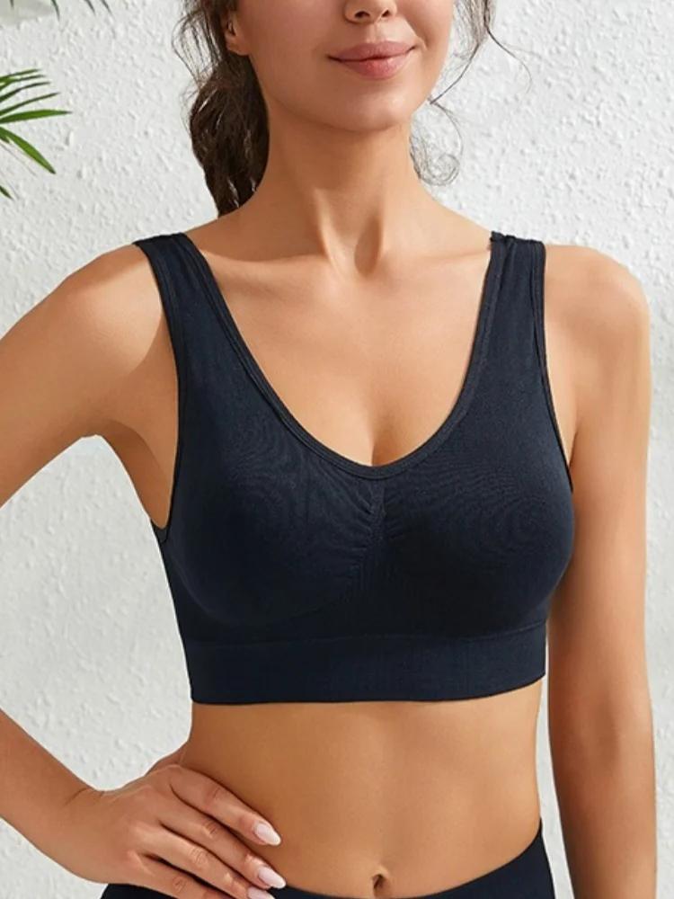 Product Introduction of Women Seamless Underwear Sports Tank Tops Female M-5XL Soft Wireless Nopads Crop Top Solid Color Sexy Lingerie Camisole 9