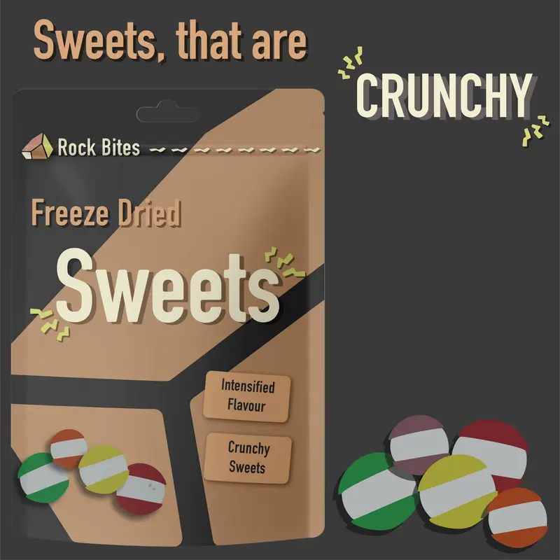 Rock Bites Freeze Dried Sweets - Mixed Fruit Flavour - Intensified Flavour and Satisfyingly Crunchy 1
