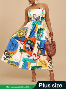 【Plus Size】Women's Dress, Casual Sleeveless Dress for Summer, Women's Plus Size Clothing for Daily Wear