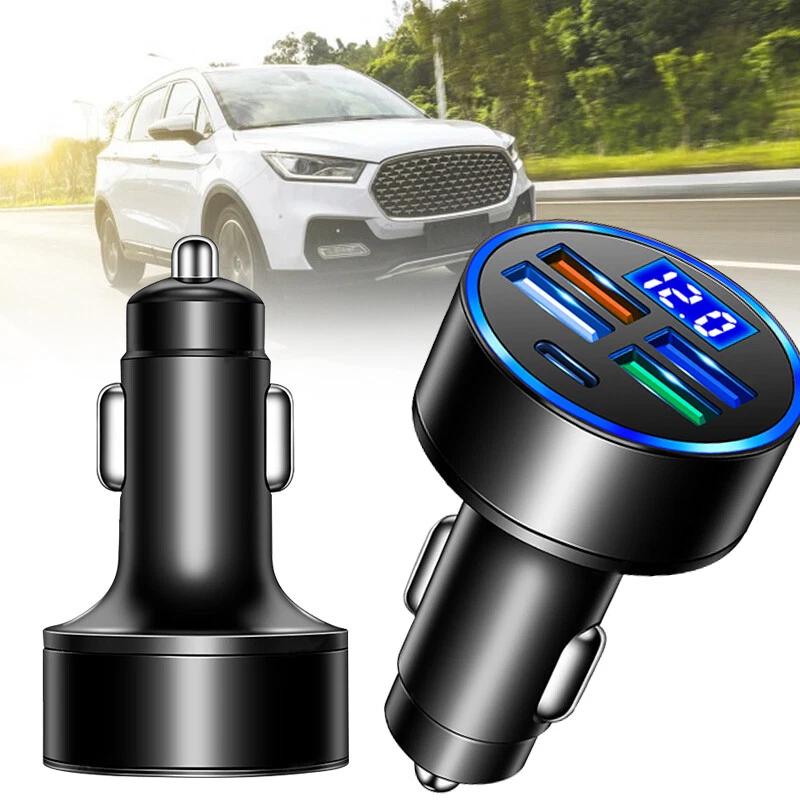 4 USB Port Car Charger LED Digital Display Tool Vehicle Interior Accessories 6