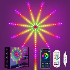 Firework Pattern LED Light, 1 Set RGB Color Changing LED Light with 21-keys Remote Control & APP Control, Music Rhythm Mood Lighting for Home, Atmosphere Lights, LED Music Sync Lights, Multicolored Light