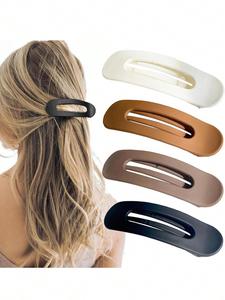 Solid Color Hair Clip, Fashionable Hair Accessories for Women & Girls, Minimalist Headwear Suitable for Girlfriend