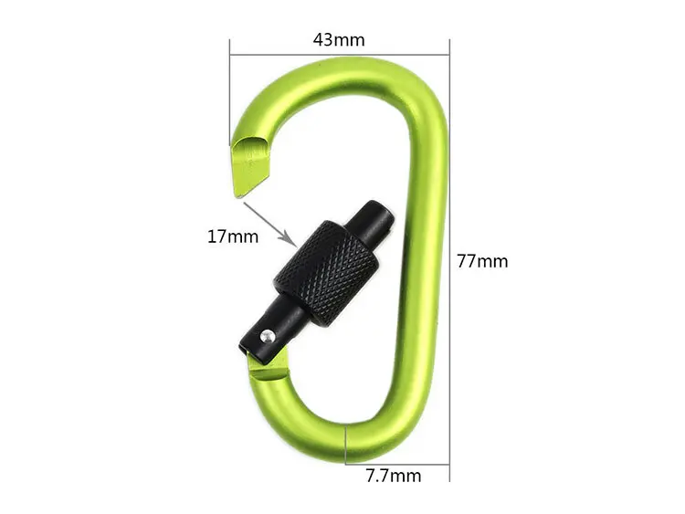 6X Heavy Duty Carabiner Clip Hook D-Ring Screw Lock Outdoor Rock Buckle Max 50KG  UK 3