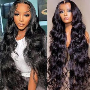 LEMODA Body Wave 13x4 Full Lace Front Wigs 210% High Density Human Hair for Women HD Lace Front Human Hair Wig With Baby Hair Natural Black Wavy #Water Wave Burmese Curly Loose Deep Wave Straight Kinky Curly