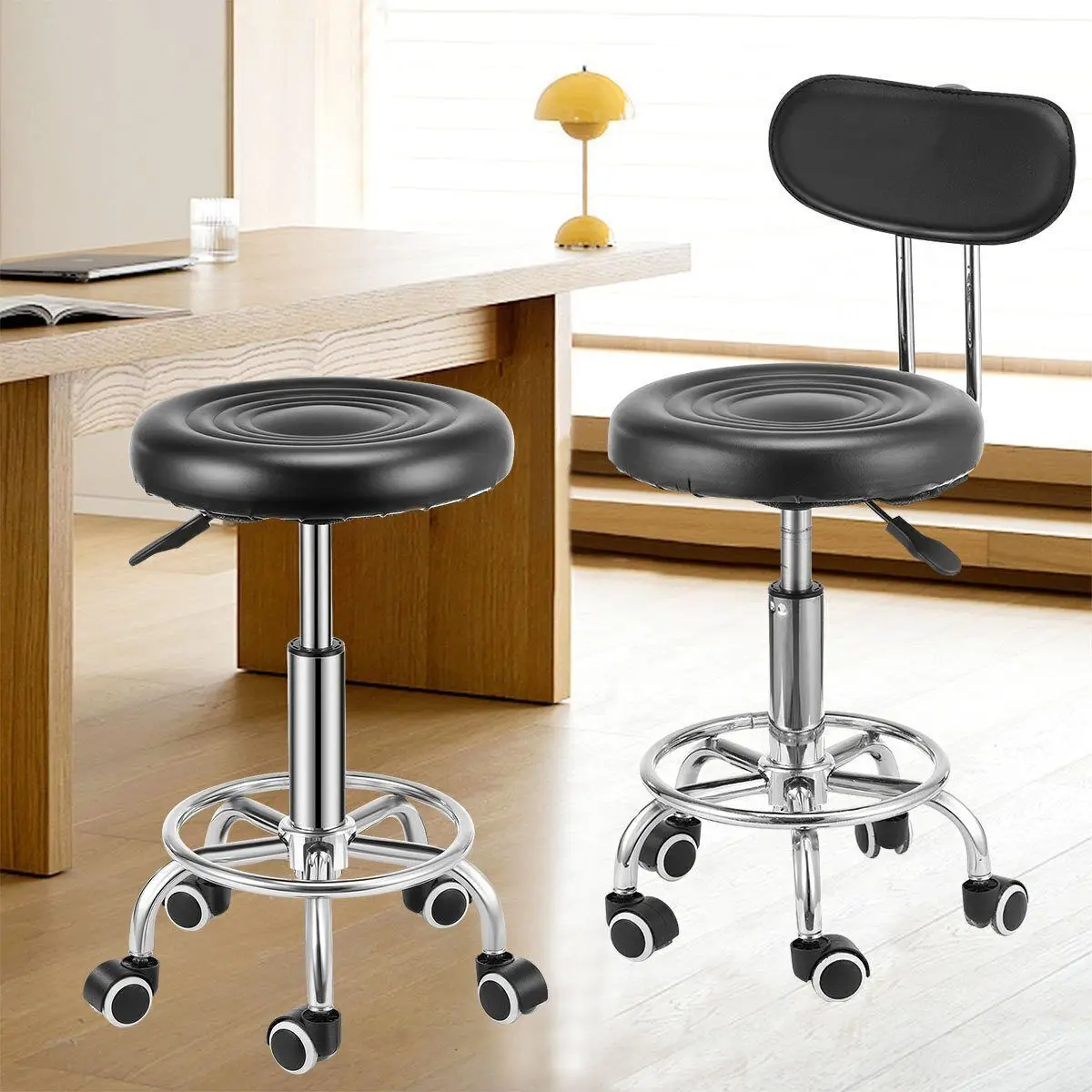 360° Swivel Round Adjustable Stool for Salon, Beauty Workshop, Office & Home, Comfortable Seating Solution