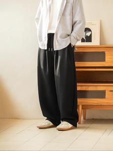 Men's Solid Color Wide Leg Pants, Loose Casual Comfy Trousers for Summer, Men's Bottoms for Daily Wear