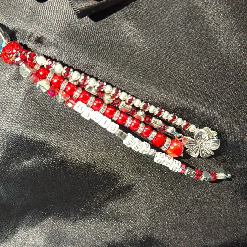Red & SilverBad A** B***** Bling Keyring 5