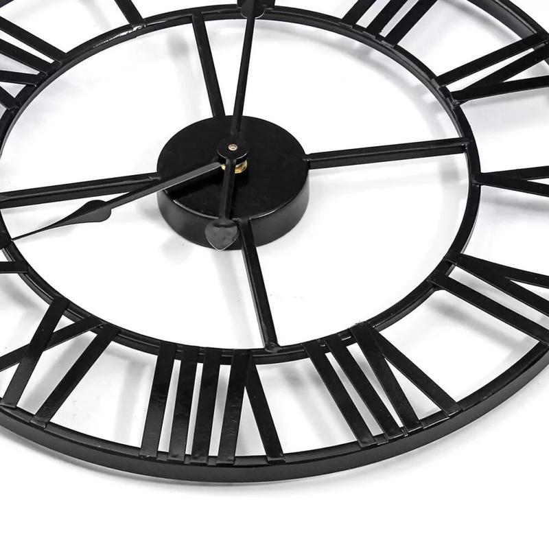 Extra Large Roman Numerals Skeleton Wall Clock Big Giant Open Face Round Home 3