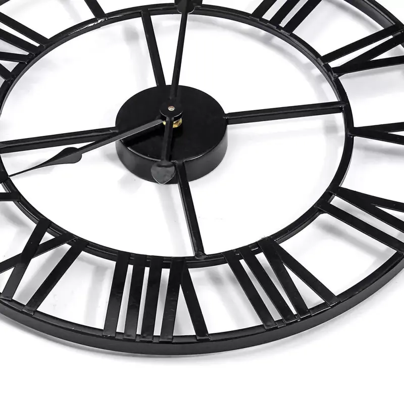 Extra Large Roman Numerals Skeleton Wall Clock Big Giant Open Face Round Home 3
