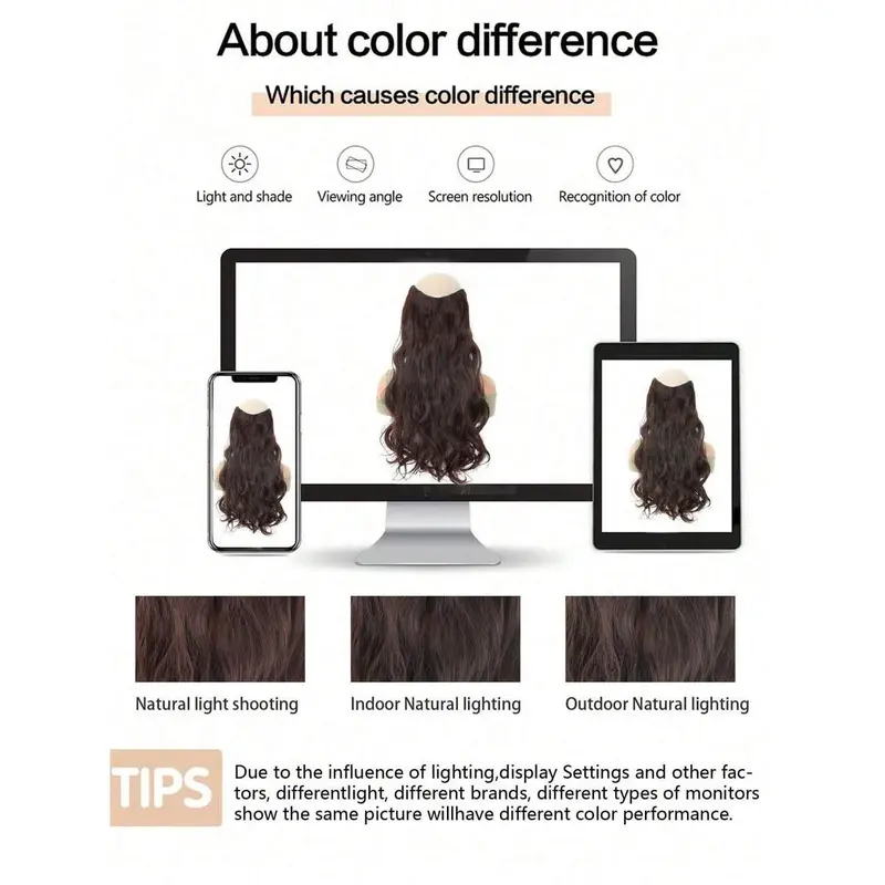 Hair Extensions Clip in Hair Extensions Wave  Hair Extensions Synthetic multiple sizes 4 Card  dark brown Hair Extensions Hairpieces for woman and girls 7
