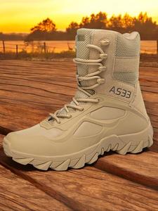 Men's Outdoor Hiking Boots, Casual Sporty Breathable Mesh Lined Hiking Shoes, Wear-resistant Comfortable Outdoor Boots for All Seasons