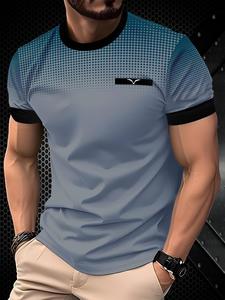 Men's Regular Fit Short Sleeve Tee, Casual Comfy Round Neck T-shirt for Daily Wear, Men's Top for All Seasons