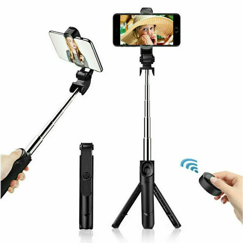 Bluetooth Selfie Tripod Telescopic Stick Remote Monopod Extendable Phone Holder 4