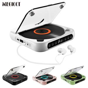 MEGICOT Portable Bluetooth-compatible CD-Player, Multifunction Rechargeable CD-Player with LED Display & Flip Cover, Portable Smart Speakers for Home, Outdoor & Car, Audio Player, Durability CD Music Player