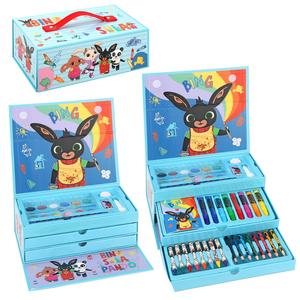 Bing 52pc Kids Colouring Art Stationery Set with Watercolour Felt Tip Pens Crayons and Pencils Travel Set for Children
