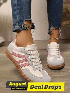 Women's Colorblock Leopard Print Lace Up Training Shoes, Casual Sporty Lightweight Soft Comfortable Non-slip Wear-resistant Sports Shoes, Female All-match Round Toe Shoes for Daily Wear, Closed, Footwear