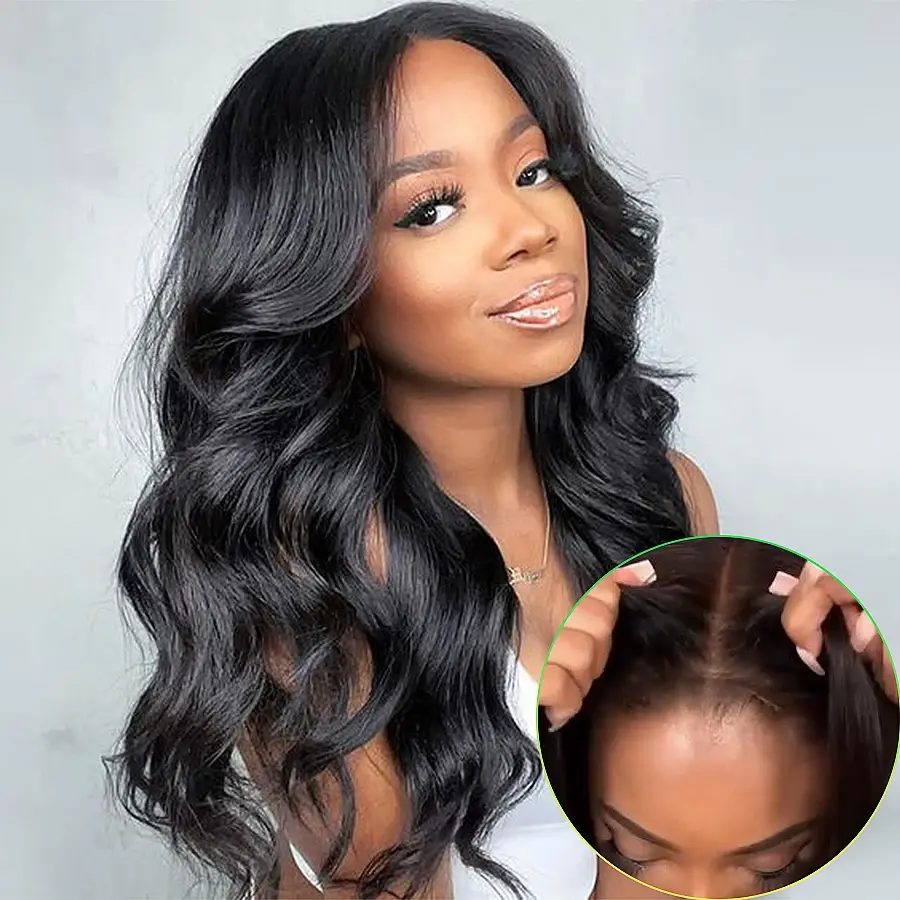 Ready to Wear 4x6 Pre Cut HD Lace Closure Glueless Wigs Human Hair Pre Plucked 28 Inch Brazilian Body Wave Lace Frontal Wigs