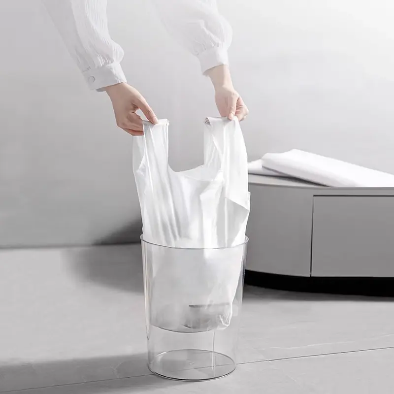 Bin Bags 20Liter with Tie Handles,Heavy Duty Bin Liners White and Transparent Trash/Garbage Bags 52 Count Rubbish Bags Pack 3