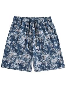 Men's Camo Print Border Shorts, Loose Casual Comfy Breathable Shorts for Summer, Men's Bottoms for Beach Vacation