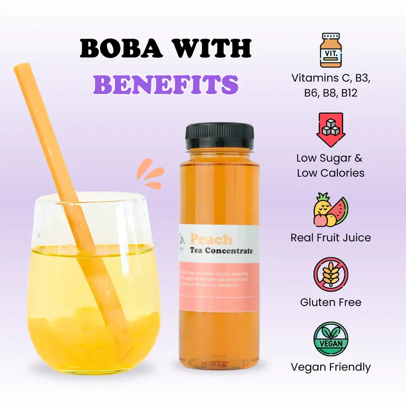 Bubble Tea Kit | Peach & Mango Fruit Tea with Popping Boba (serves 12) 3
