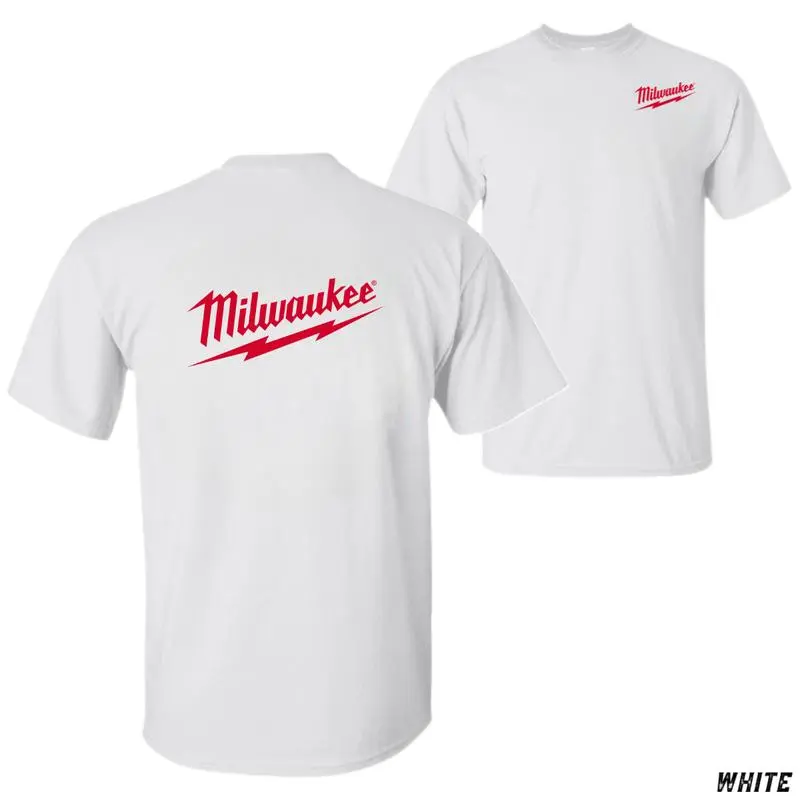 Milwaukee T-shirt - Classic Red Milwaukee Logo Design, Bold and Stylish Look for Tool Lovers and DIY Enthusiasts, Ideal for Work or Casual Wear