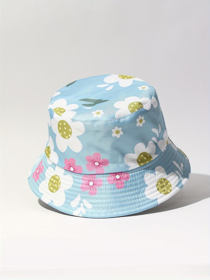 Product Introduction of Women's Cute Floral Bucket Hat, Summer Beach Casual Style, Breathable Sun Protection Fisherman Cap, 2023 New, Beach Casual 5