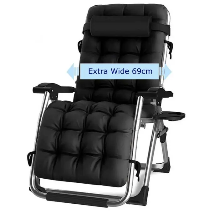 Zero Gravity Recliner Chair with Cup Holder - Extra Wide, Foldable, Adjustable for Patio, Garden, Beach & Camping 2