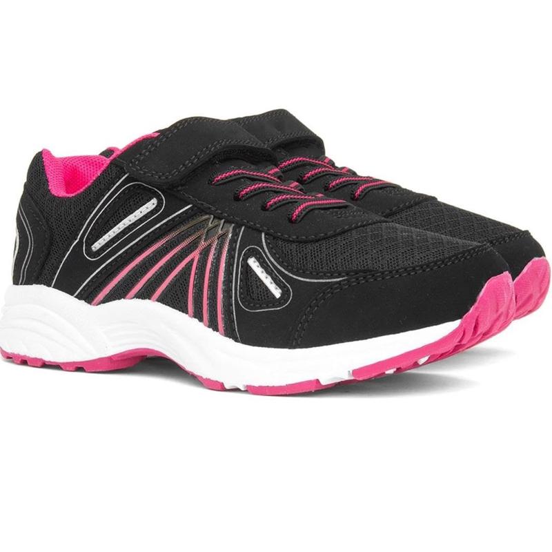 XL Yukon Kids Black & Pink Easy Fasten Trainer 5