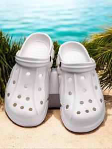 Unisex's Solid Color Hollow Out Design EVA Slides, Casual Comfortable Soft Slippers, Breathable Sports Sandals for Indoor & Outdoor Wear