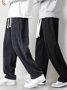 Men's Solid Color Corduroy Pants, Casual Comfy Trousers for Fall & Winter, Men's Bottoms for Daily Wear