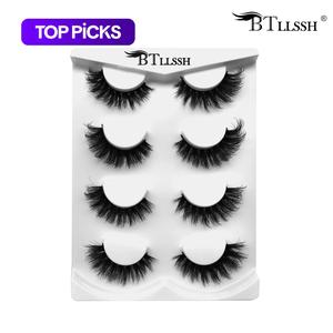 4 Pairs Lightweight Volume False Eyelashes Dense Curled False Eyelashes, 17mm Fluffy Thin Lashes, Party Eye Tail Extension, Non-Toxic Solid Form, No Flammable Liquid #TOP PICKS