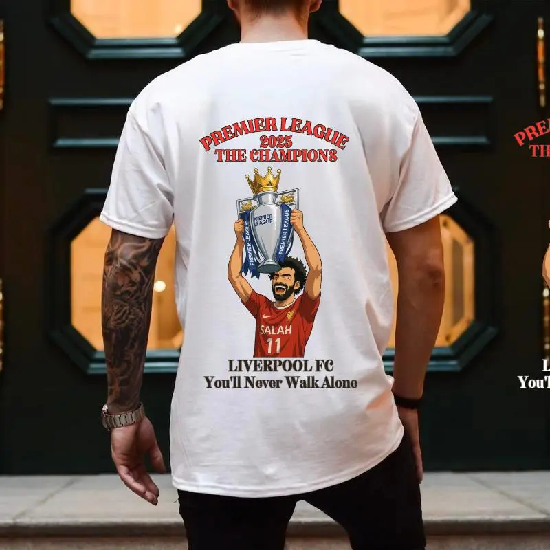 LIVERPOOL FC PR LEAGUE CHAMPIONS 2025 T-Shirt, Unisex 100% Cotton Short Sleeve, Football Fan Gift Liverpool Players 1