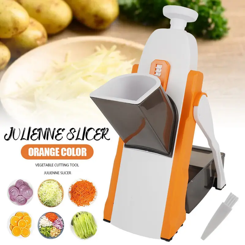 4-in-1 Multifunctional Vegetable Slicer – Kitchen Chopper & Food Processor for Effortless Prep Stainless Plastic 4