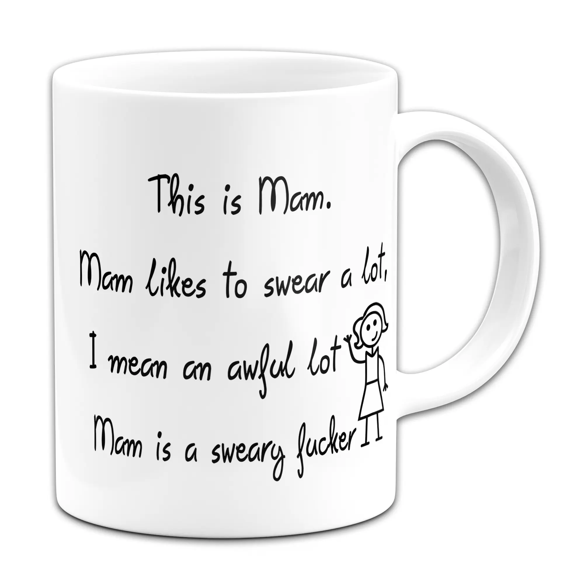 This is Mum, Mum likes to swear a lot Novelty 11oz Ceramic Mug