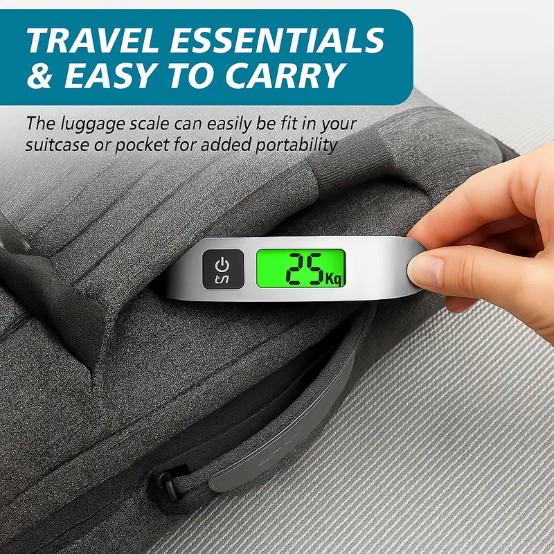 50KG DIGITAL TRAVEL PORTABLE HANDHELD LUGGAGE WEIGHING SCALES SUITCASE BAG 3