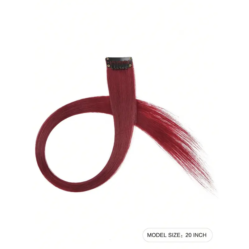 Hair Extensions 10 PCS Colored Clip In Hair Extensions 20 Inch Long Straight Hairpieces Clip In Synthetic, Halloween Cosplay Dress Up Fashion 684419 3